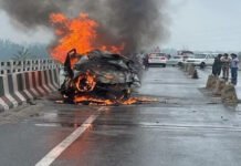 Saharanpur : अंबाला देहरादून हाईवे पर कार में आग लगने से चार लोग जिंदा जले, मचा कोहराम