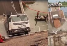 गुजरात के सुरेंद्रनगर अचानक पुल टूटने से कई वाहन गिरे, 6 लोगों को किया गया रेस्क्यू