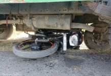 बस की टक्कर से बाइक सवार दंपती में पत्नी की मौत, पति घायल, गंभीर