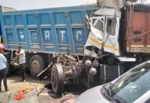 किसान पथ पर भीषण सड़क हादसे में तीन की दर्दनाक मौत, एक गंभीर