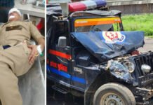 UP : पुलिस जीप पर ट्रक चढ़ाकर चालक वाहन समेत फरार, दरोगा सिपाही घायल