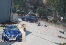 सड़क किनारे खड़ी छात्राओं को तेज रफ्तार कार ने मारी टक्कर, हवा में उछलकर गिरीं