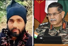 आतंकी आसिफ शेख के घर में ब्लास्ट, थोड़ी देर में श्रीनगर पहुंचेंगे सेना प्रमुख उपेंद्र द्विवेदी आतंकी आसिफ शेख (बाएं) सेना प्रमुख उपेंद्र द्विवेदी (दाएं)