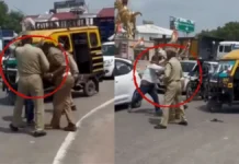 रूट डायवर्जन को लेकर चढ़ा युवक का पारा…दरोगा पर हमला