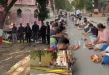 लखनऊ विश्वविद्यालय में छात्रों ने खुले में पढ़ी नमाज और किया इफ्तार