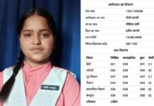 रोजी वारसी ने हाई स्कूल में 90 प्रतिशत अंक लाकर विद्यालय का नाम किया रोशन