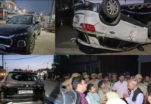 लखीमपुर खीरी में आंबेडकर जयंती पर बवाल, उग्र भीड़ ने पलटी मजिस्ट्रेट की गाड़ी