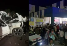 तेज रफ्तार स्कॉर्पियो डंपर से टकराई, 5 युवकों की हो गई मौत