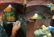 मंदिर में शिवलिंग और नंदी चम्मच से पी रहे पानी, हैरान करने वाला दावा