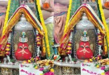 भस्म आरती में रजत ओम-बिल्वपत्र मुकुट से सजे महाकाल, निराकार से साकार रूप में दिए दर्शन