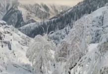 अक्टूबर में ही बर्फ से ढकी कश्मीर की पहाड़ियां, तेजी से गिरा तापमान